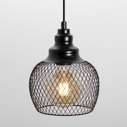 Светильник подвесной (подвес) ЭРА PL8 BK металл, E27, max 60W, высота плафона 220мм, подвеса 760мм, черный