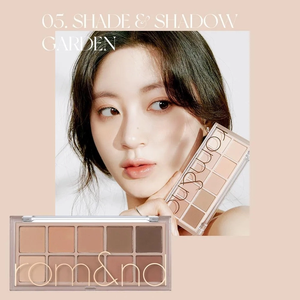 rom&nd Better Than Palette Dual Brush Set 05 Shade And Shadow Garden Набор матовых теней для век в коричневых оттенках