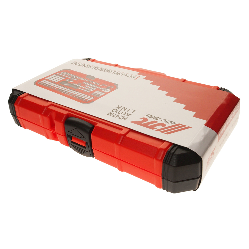 JTC-H247M - Набор головок торцевых и насадок 1/4" 6-ти гранных 4-14мм,Т10-Т50 47 предметов в кейсе JTC - 
	В комплекте:
		
			13 ед. головка 1/4": 4, 4.5, 5, 5.5, 6, 7, 8, 9, 10, 11, 12, 13, 14 мм.
			4 ед. головка удлиненная 1/4": 8, 10, 12, 13 мм. (50 мм.)
			9 ед. головка с насадкой SL 1/4": 4, 5.5, 6.5 мм.
			3 ед. головка с насадкой PH 1/4": PH1, PH2, PH3.
			6 ед. головка с насадкой HEX 1/4": 3, 4, 5, 6, 7, 8 мм.
			3 ед. ключ шестигранный 1.5, 2, 2.5 мм.
			1 ед. трещотка 1/4", 72 зуба.
			1 ед. удлинитель 2", 4".
			1 ед. вороток с плавающей головкой 1/4".
			1 ед. карданный переходник 1/4".
			1 ед. вороток 1/4".
		
	
	Упаковка: прочный пластиковый кейс.
	Габаритные размеры: 250/170/60 мм. (Д/Ш/В)
	Вес: 1350 гр.