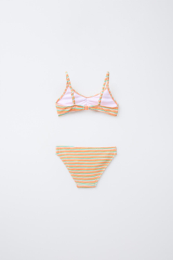 ZARA КОМПЛЕКТ БИКИНИ В РАЗНОЦВЕТНУЮ ПОЛОСКУ, РАЗНОЦВЕТНЫЙ
