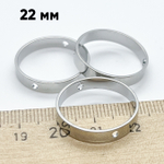 Коннектор-рамка Круг, цвет серебро (родий), размер 22 мм, цена за 1 шт