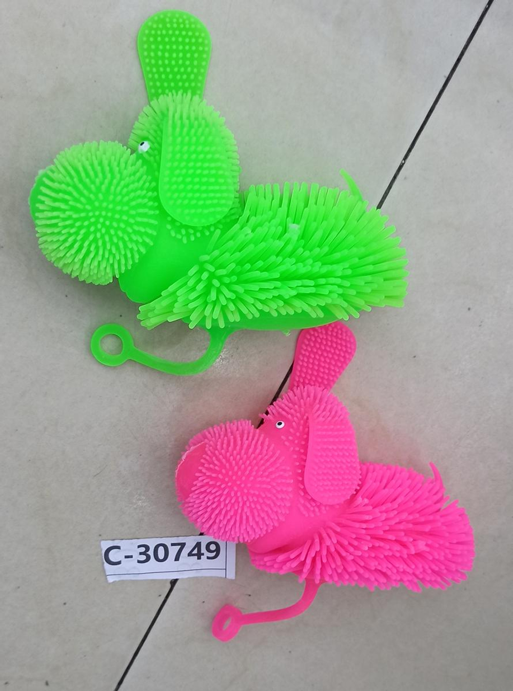 Тянучка волосатик собачка со светом 13 см, с-30749