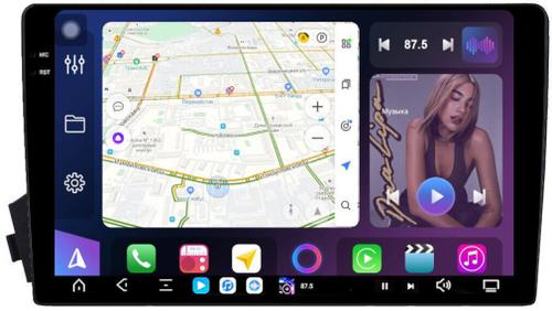 Магнитола для SsangYong Actyon 1 2005-2010, Kyron, Actyon Sports 2006-2016 - FarCar S500-TS20 монитор 9.5" 2K QLED на Android 14, Быстрейшая, CarPlay, 4G SIM-слот