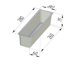 Тостерная форма для выпечки хлеба 280х80х75 мм