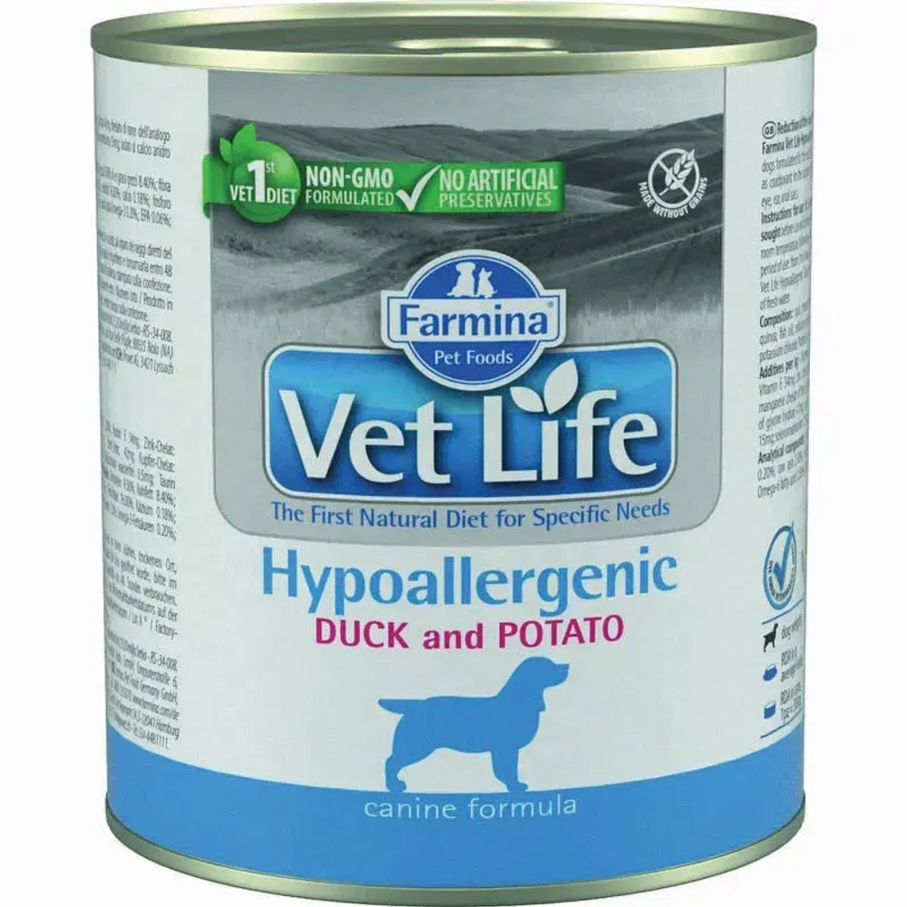 Farmina консервы hypoallergenic утка с картофелем для собак, 300г