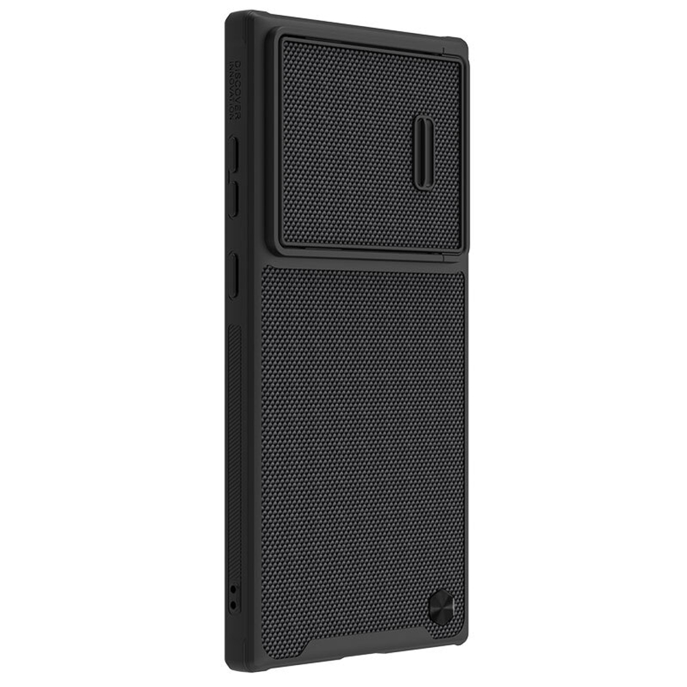 Чехол от Nillkin для Samsung Galaxy S23 Ultra, серия Textured Case S (покрытие нейлонового волокна), полуавтоматическая механизм сдвижной шторки