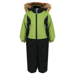 Комбинезон Билл р-р 86 лайм/черный иск.опушка