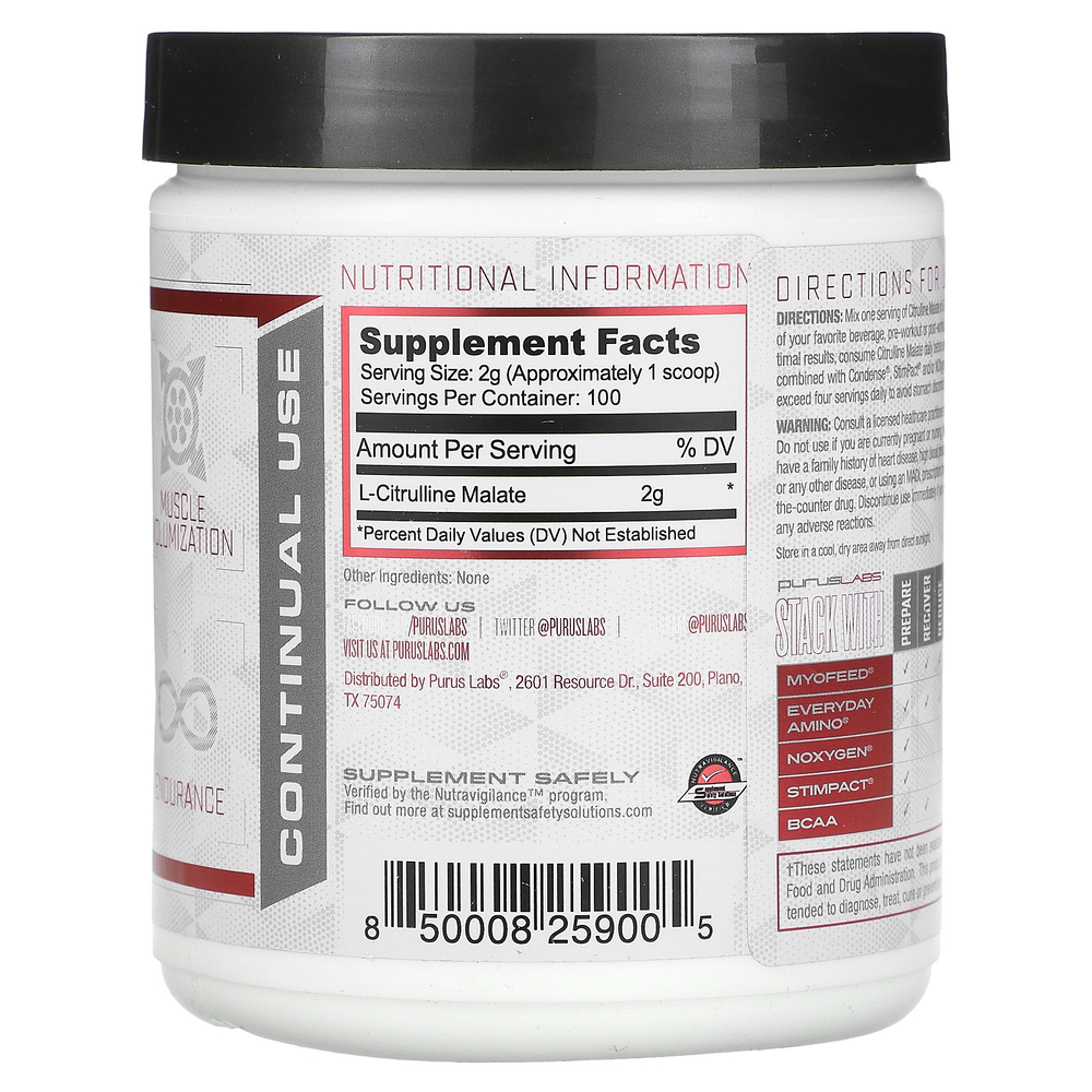Purus Labs, Foundation Seriers, цитрулин малат, 200 г (7 унций)