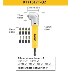 DEWALT Адаптеров для торцевых головок, с Набор бит 9 x 25 мм,90 градусами привод удлинитель отвертка DT71517T-QZ