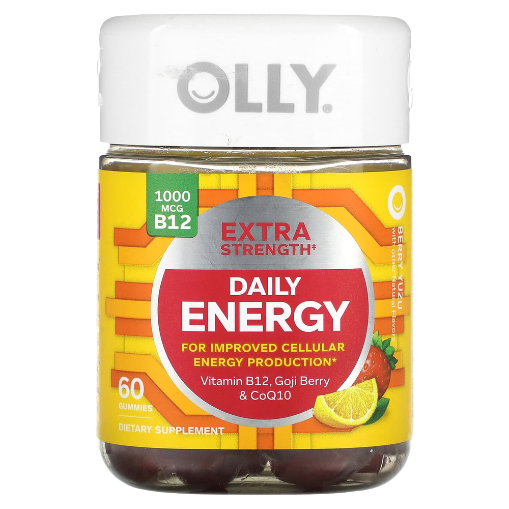 OLLY, Daily Energy, со вкусом ягод и юдзу, 60 жевательных мармеладок