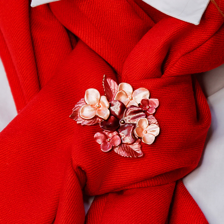 Брошь Shadore Фиалки XZ1498.9 R/G