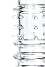 Прозрачная насадка на пенис TOYFA A-Toys с ребрами и точками - 15,3 см. (Цвет: прозрачный)