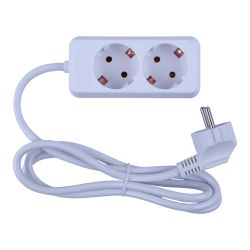 S-GCU2-1.5 WHITE Удлинитель серии Ultra. шнур 1.5м.. 2 гнезда. 16A. с-з. Белый. TM Uniel