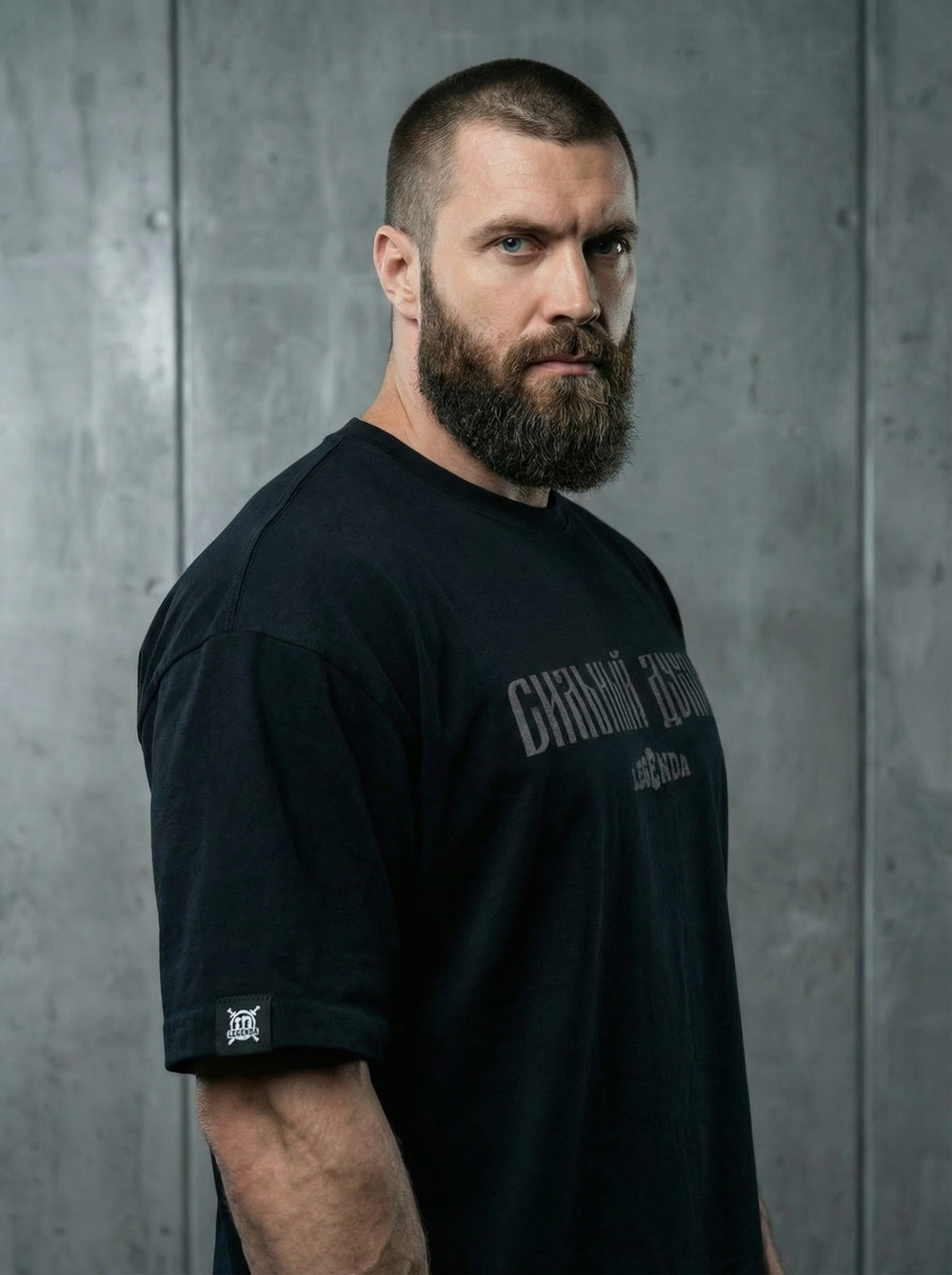 Футболка оверсайз хлопковая мужская LEGENDA Logo Сильный духом