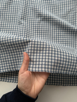 Вареный хлопок 250см. Синяя клетка (0,5*0,5см)