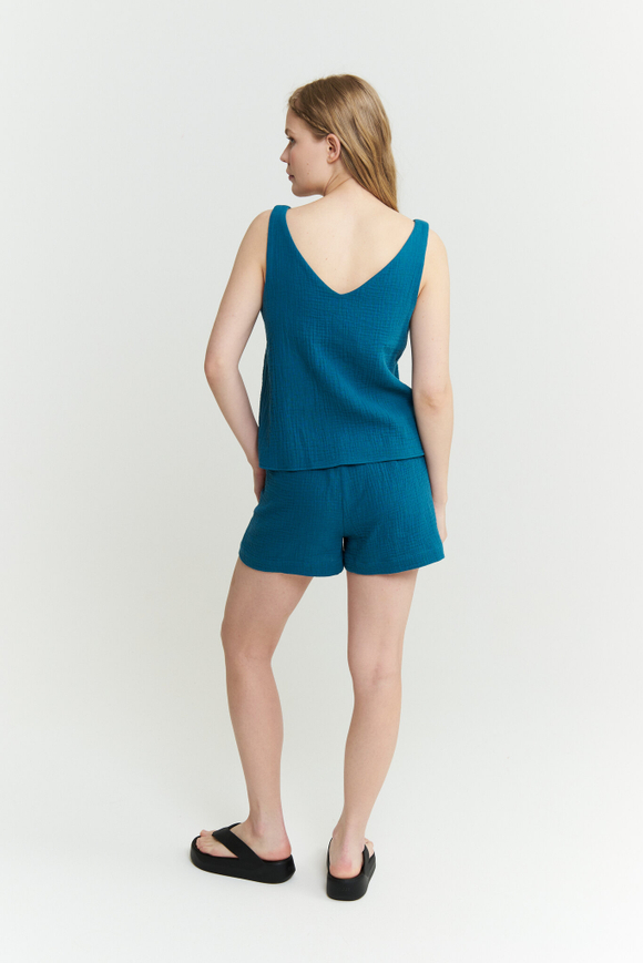 Муслиновый топ лазурный