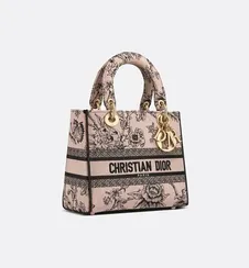 Сумка Dior Lady D-lite, модель среднего формата светло-розовый