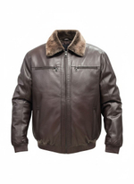 KHIMEONE Мужская кожаная куртка на меху (натуральная кожа/натуральный мех)