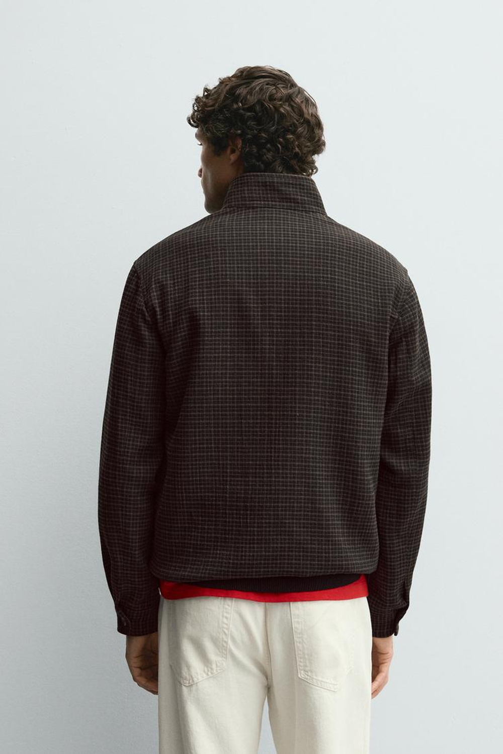 ZARA КУРТКА В КЛЕТКУ, ЧЕРНЫЙ/КОРИЧНЕВЫЙ