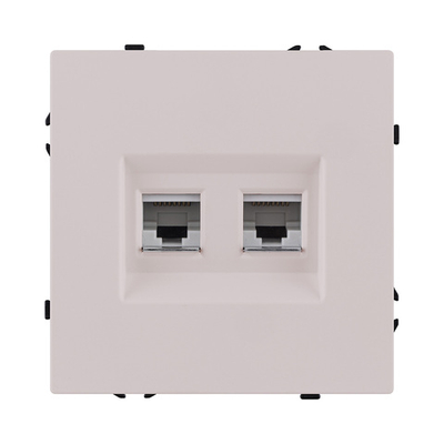 Розетка двойная Ethernet RJ45 Cat.6, кашемир матовый Kollinger Eclipse EC-018CM