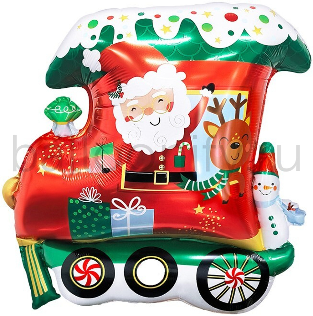 Шар (26''/66 см) Фигура, Новогодний паровозик, 1 шт.