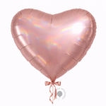 G Шар 36'' / 91 см сердце Розовое Золото, Голография (БГ-150)