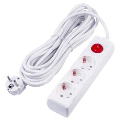 S-GCU3-7B WHITE Удлинитель серии Ultra. шнур 7м.. 3 гнезда. 16A. с-з. Белый. TM Uniel