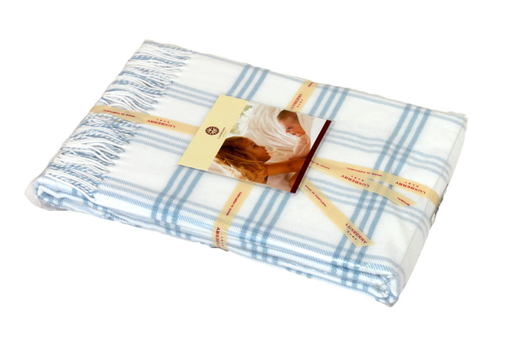 Элитный плед детский Lux 519 голубой от Luxberry упаковка