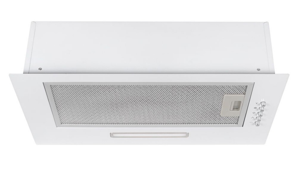 Вытяжка кухонная MACBI S-BOX-60A1 (WHITE) белый, D120мм. 850 м3/ч, полновстраиваемая, мотор 70Ватт, металл 60см, кнопочное управл.