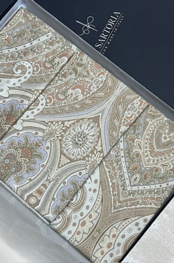 Постельное белье семейное Sartoria La Dama дамаско бежевое