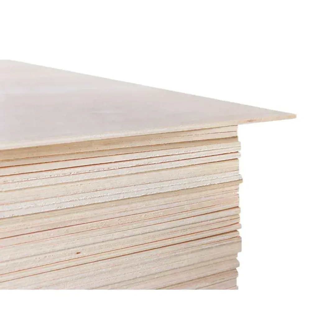 Фанера 2 мм тополь 304х304 мм для лазерной резки, 5 листов