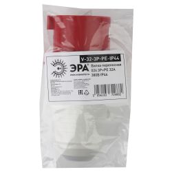 Вилка ЭРА V-32-3P-PE-IP44 переносная 024 3Р+РЕ 32А 380В IP44
