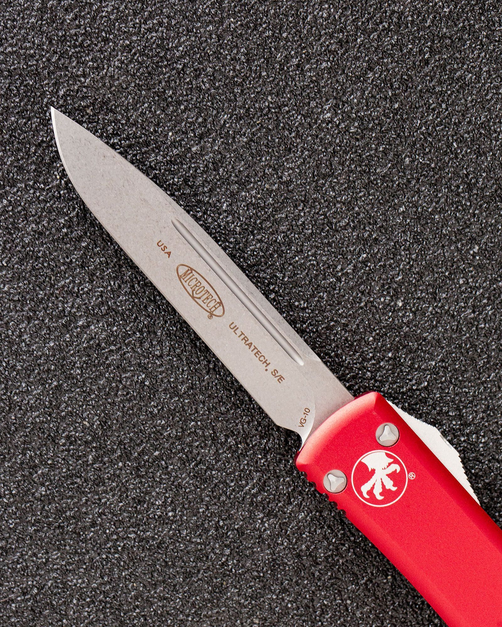 Автоматический складной нож Microtech Ultratech S/E Standart Stonewash VG-10 121-10RD (красный)