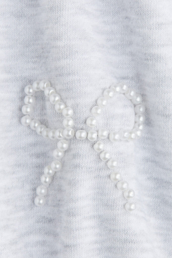 H&M Футболка свободного кроя с принтом, светло-серый меланж