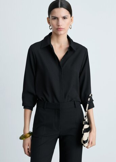 Струящаяся рубашка с длинными рукавами