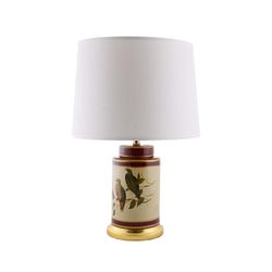 Настольная лампа с абажуром круглое основание "Соловьиная песня"