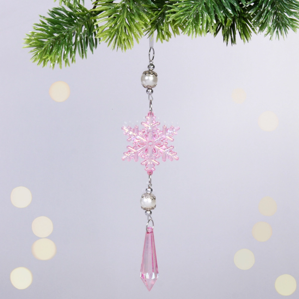 Подвеска «Ледяная сказка» 5,5*19 см, Розовый