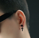 Серьги гвоздики с крестом Steelman 92025