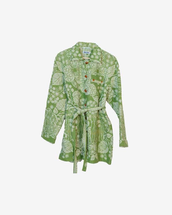 Куртка с Антикварными Деревянными Пуговицами/Antique Wooden Buttons Jacket зеленая - фото 1