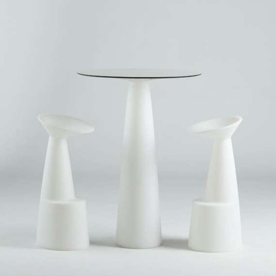 Стол из HPL пластика барный светящийся Hopla Lighting, белый