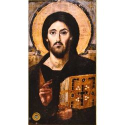 Христос Пантократор Синайский. Копия иконы VI века на доске с мощевиком