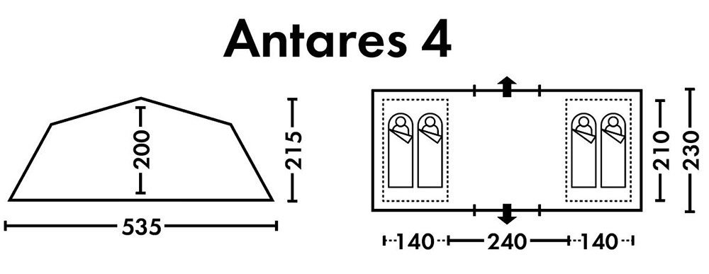 Полуавтоматическая кемпинговая палатка Antares 4