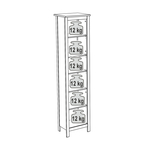 Стеллаж Сага 50, 49.6х41.4х215.5 см, серый /ясень