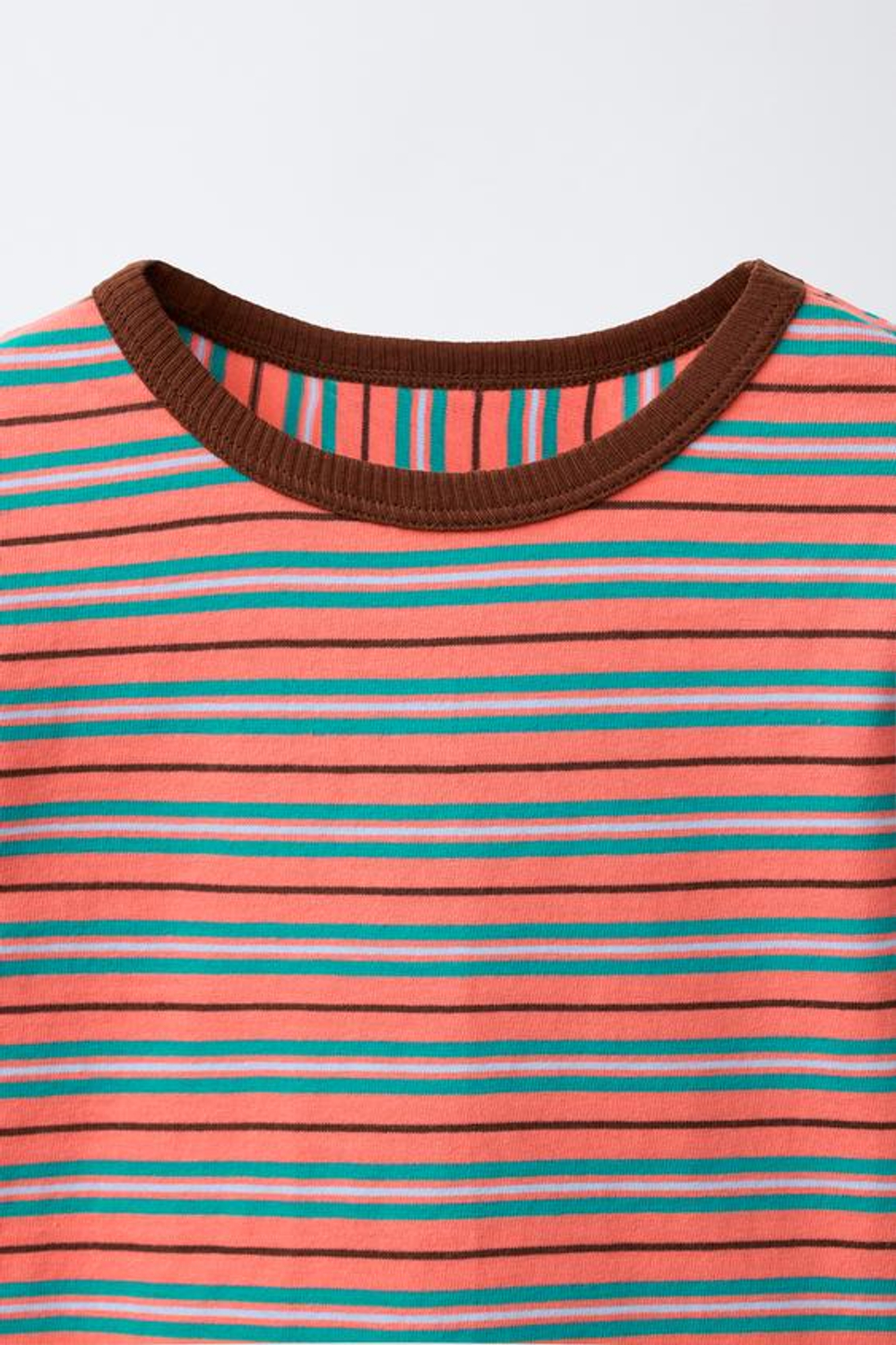 ZARA ФУТБОЛКА В ПОЛОСКУ, КОРАЛЛОВЫЙ