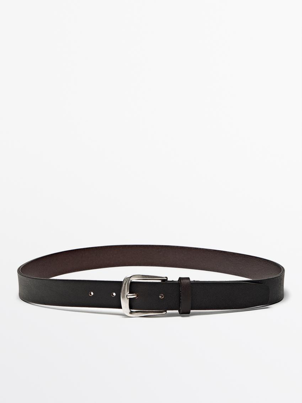 Massimo Dutti Ремень из мягкой кожи наппа, коричневый