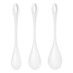 Набор из 3 белых вагинальных шариков Yoni Power 1 (Цвет: белый)