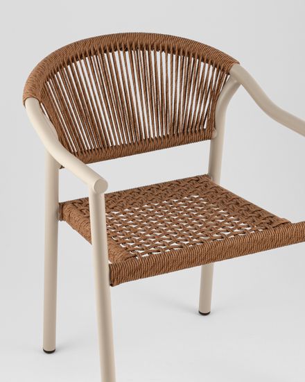 Стул Wind коричневый бежевые ножки