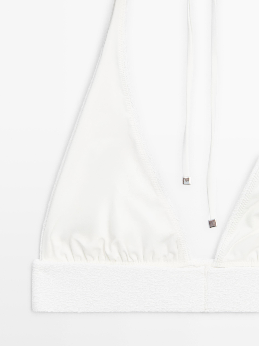 Massimo Dutti Топ бикини из рельефной ткани с треугольными чашками, белый