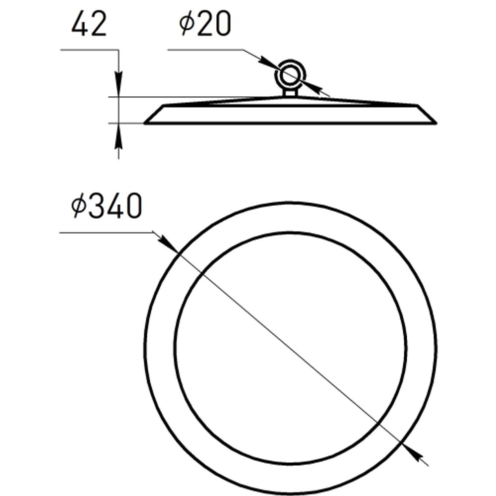 Светильник светодиодный подвесной ЭРА SPP-402-0-65K-200 200Вт 20 000лм 6500K 80Ra Кп<5% КСС Д (120°) IP65 | Светильники для высоких пролетов (хайбеи)