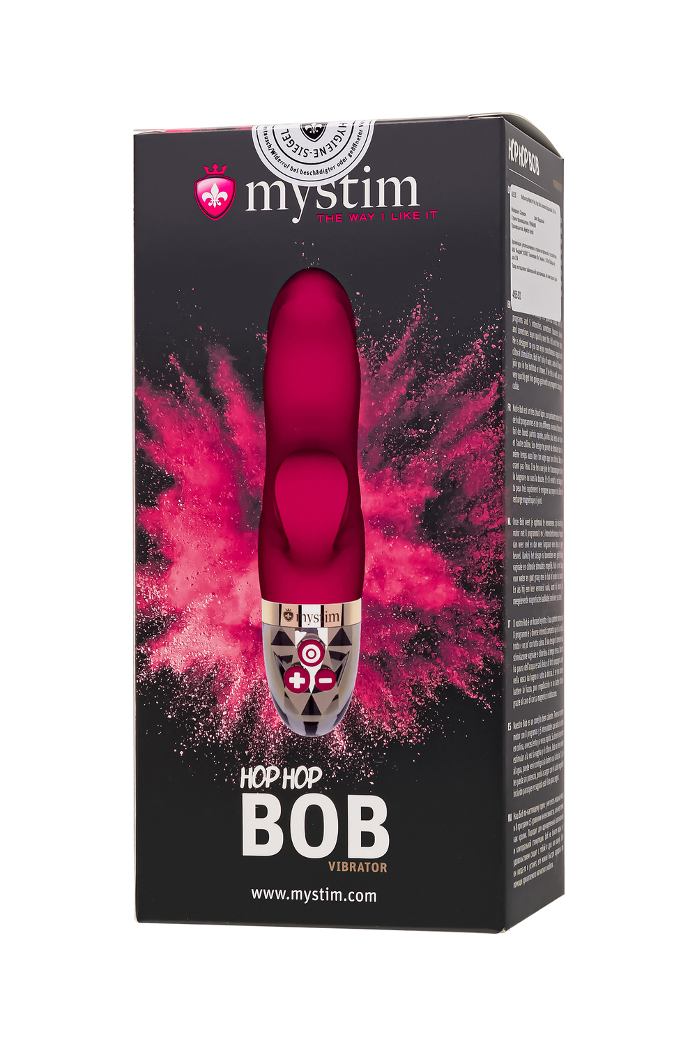 Вибратор Mystim Hop Hop Bob силикон,бордовый, 16,5 см